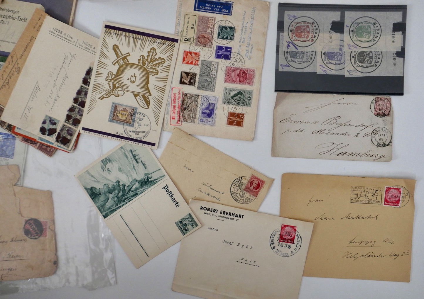 Großes Briefmarken-Konvolut Deutsches Reich Inflation 3. Reich Belege Einheiten