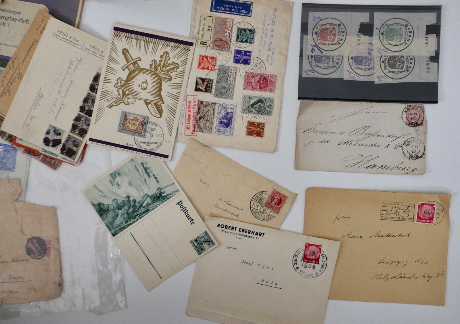 Großes Briefmarken-Konvolut Deutsches Reich Inflation 3. Reich Belege Einheiten