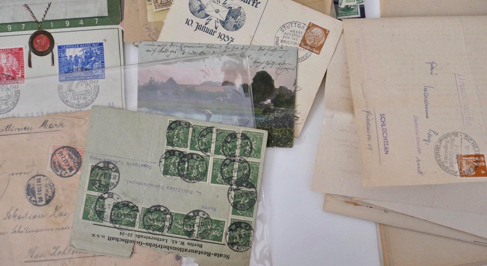 Großes Briefmarken-Konvolut Deutsches Reich Inflation 3. Reich Belege Einheiten