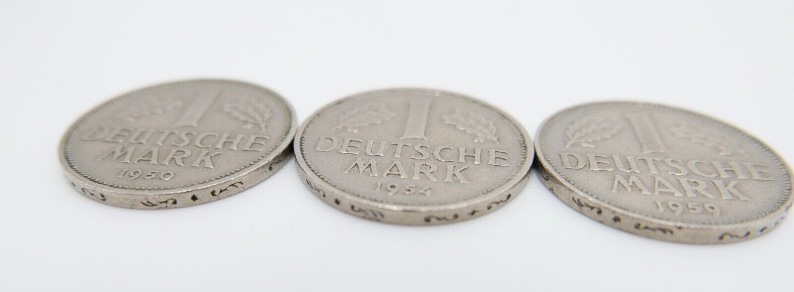 3x 1 DM Deutsche Mark ss - vz 1950 D 1954 J 1959 G Jäger J.385