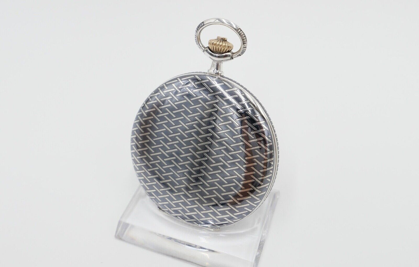 1901-1949 ART DECO SAVONETTE Taschenuhr HAVILA pocket watch Halbmond Krone Silbe