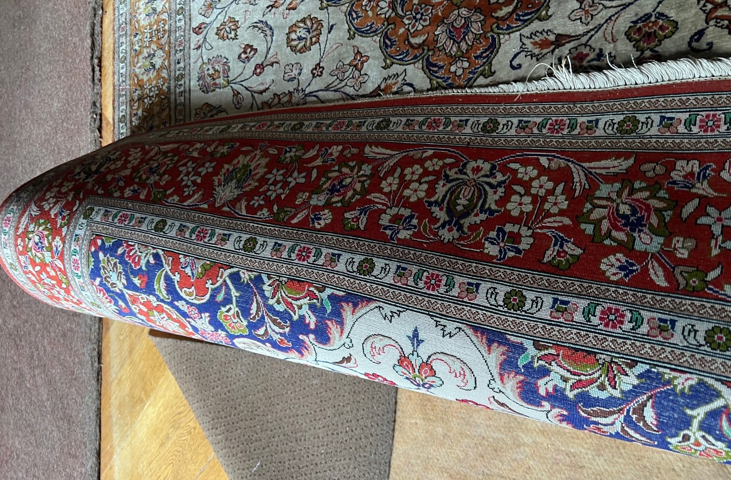 Seide Kashan alter Orientteppich Perserteppich old carpet 200 x 140 cm
