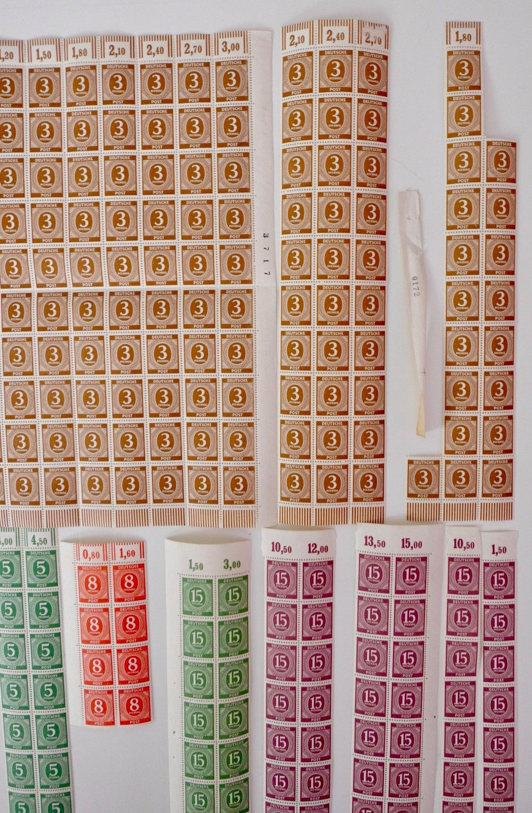 Konvolut Deutsche Post Ziffernserie 1946 1947 Bögen Einheiten Postfrisch Bogen