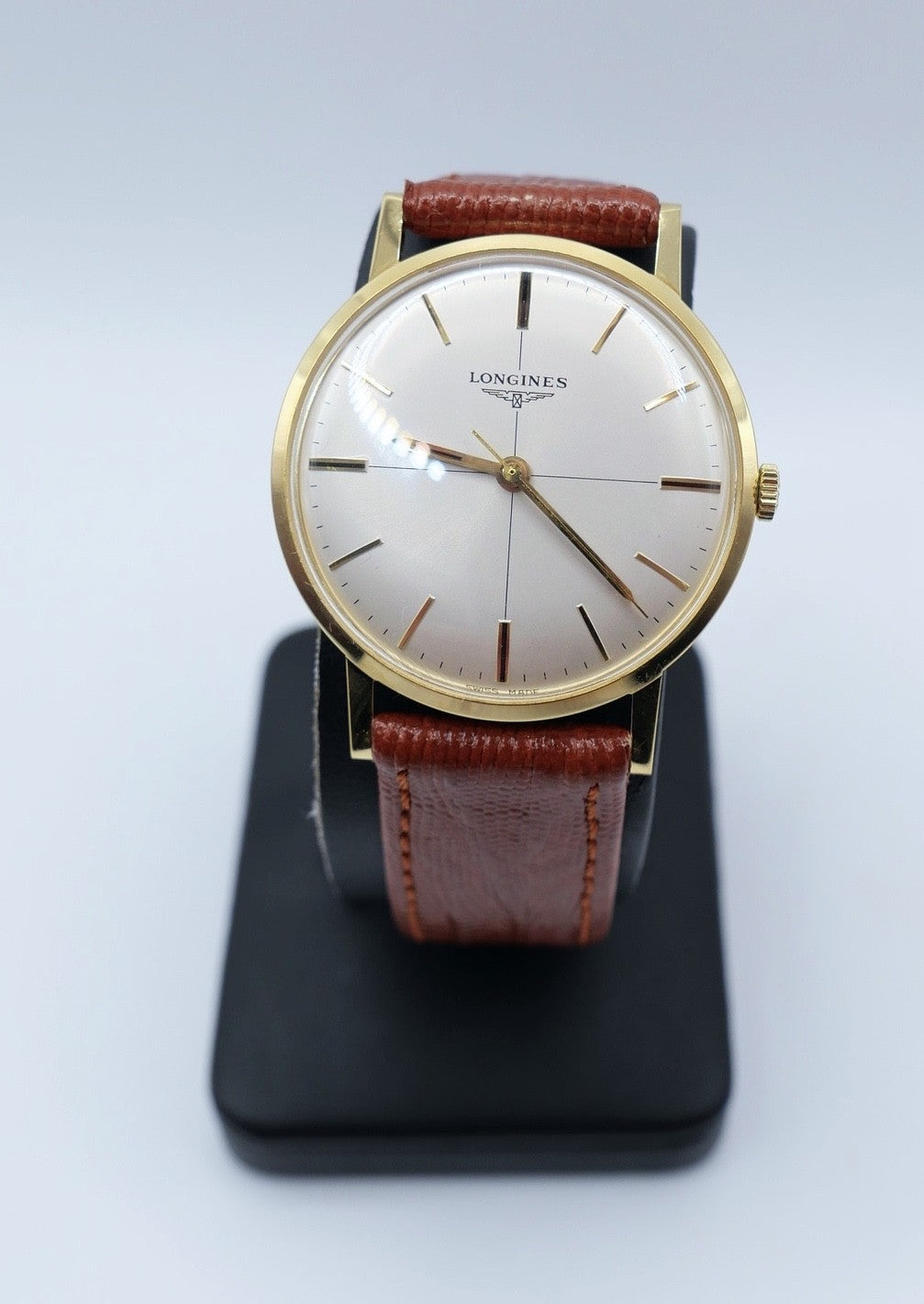 70er Longines Vintage 7785 2 Herrenarmbanduhr 18K 750 Gold Handaufzug Kal. 284