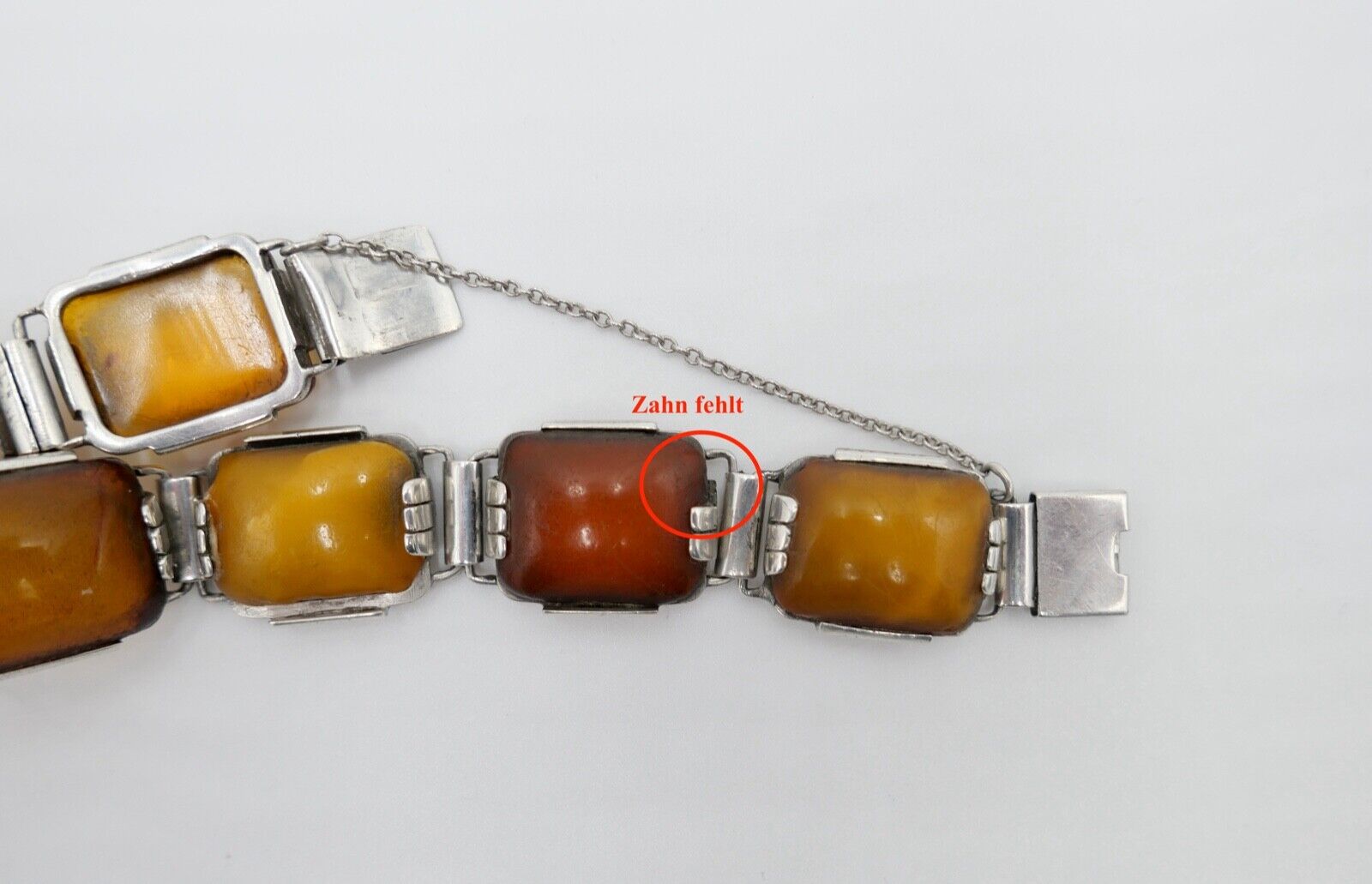 Butterscotch Armband Bernstein 835 Silber 27,9 gr silver Amber