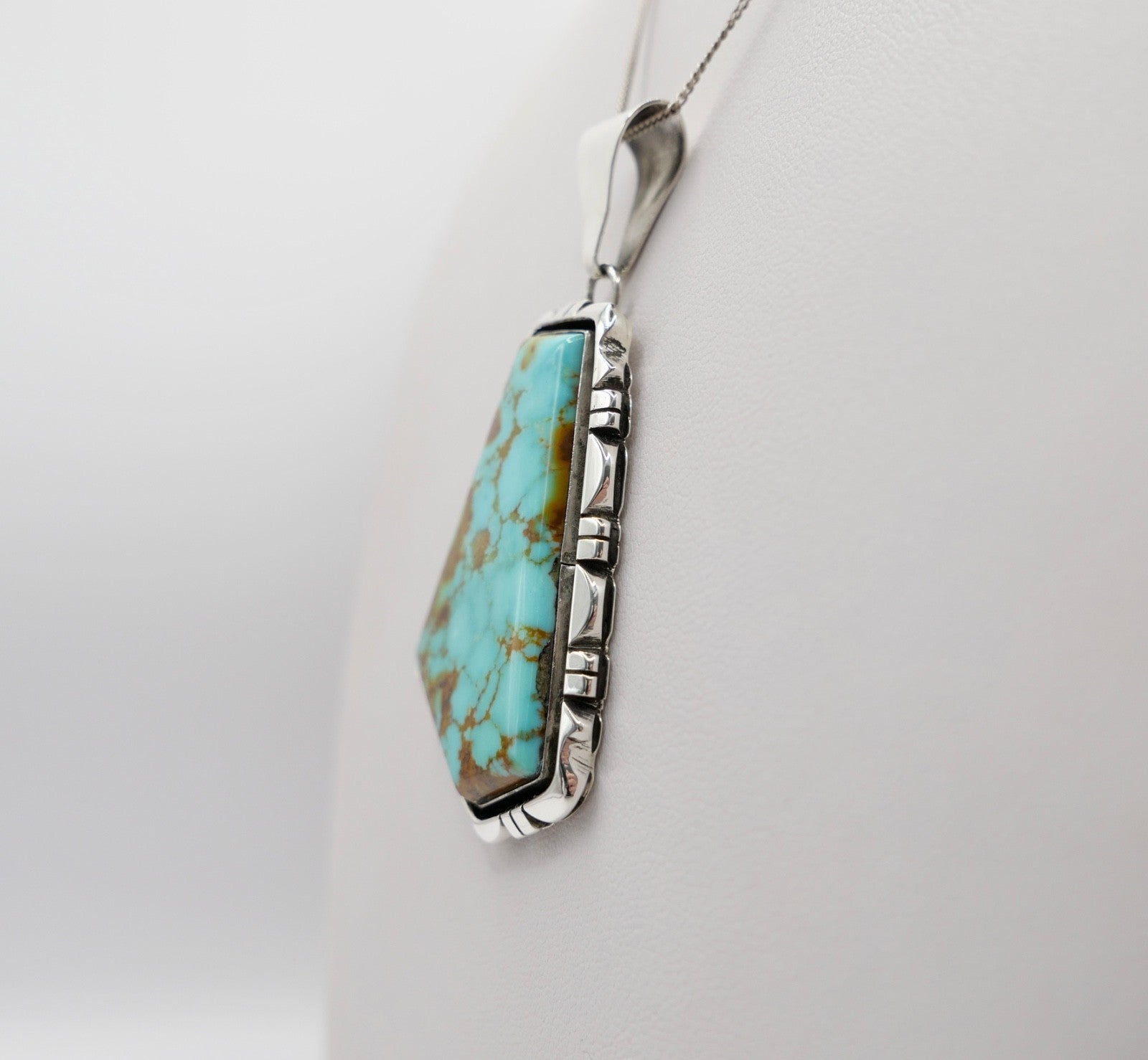 Lonnie Willie großer 925 Sterling Silber Türkis Navajo Anhänger