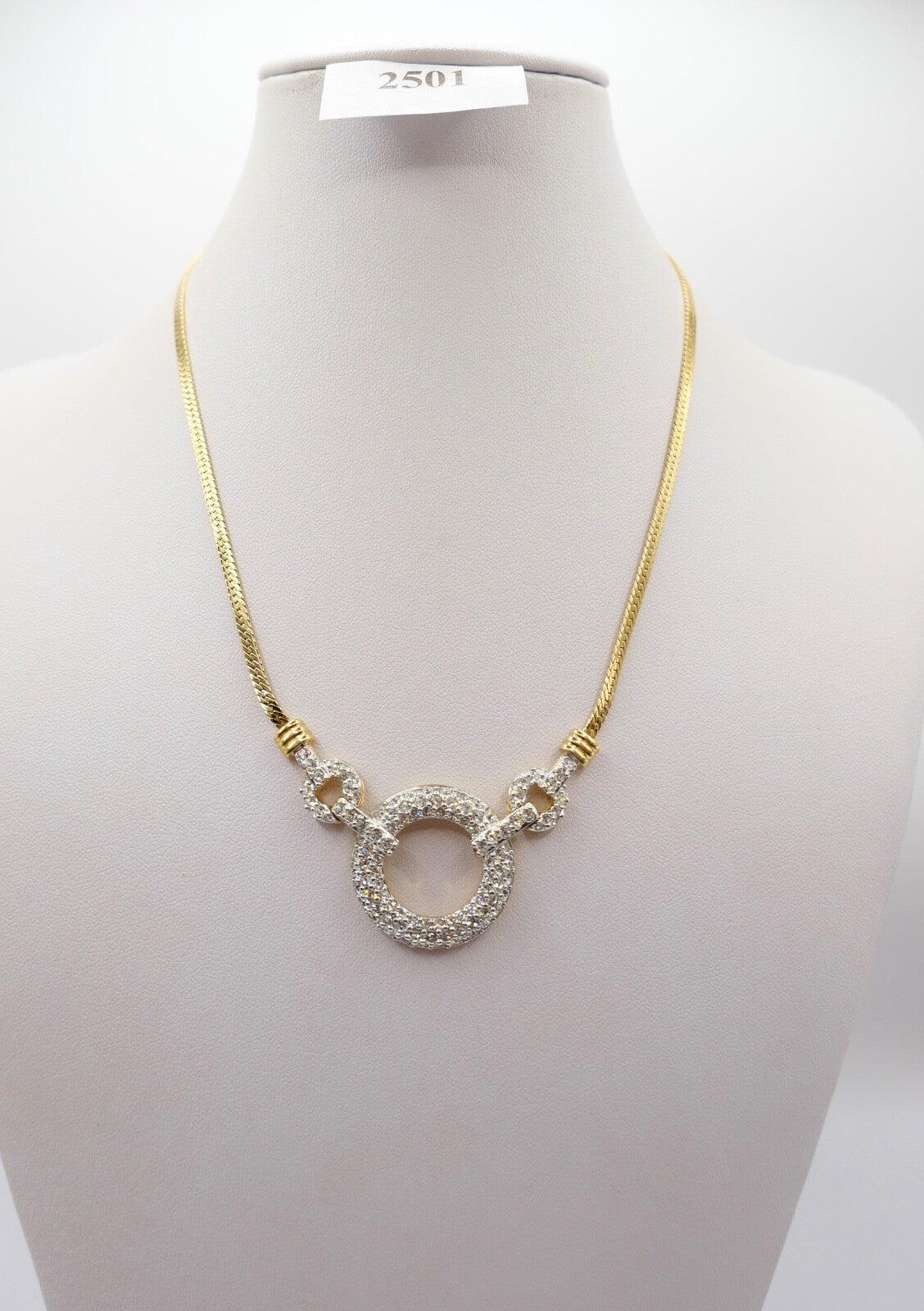 Swarovski Designer Damen Collier / Kette 18K vergoldet  43cm mit Strasssteinen