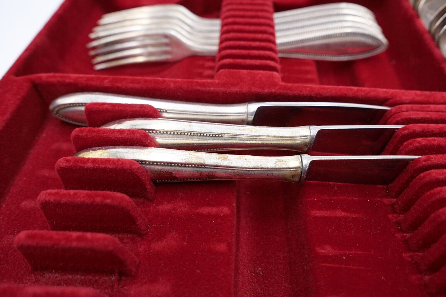 29 tlg. 90er ähnl. WMF 500 Perlrand cutlery Besteck Gabel Löffel Schöpfer Set