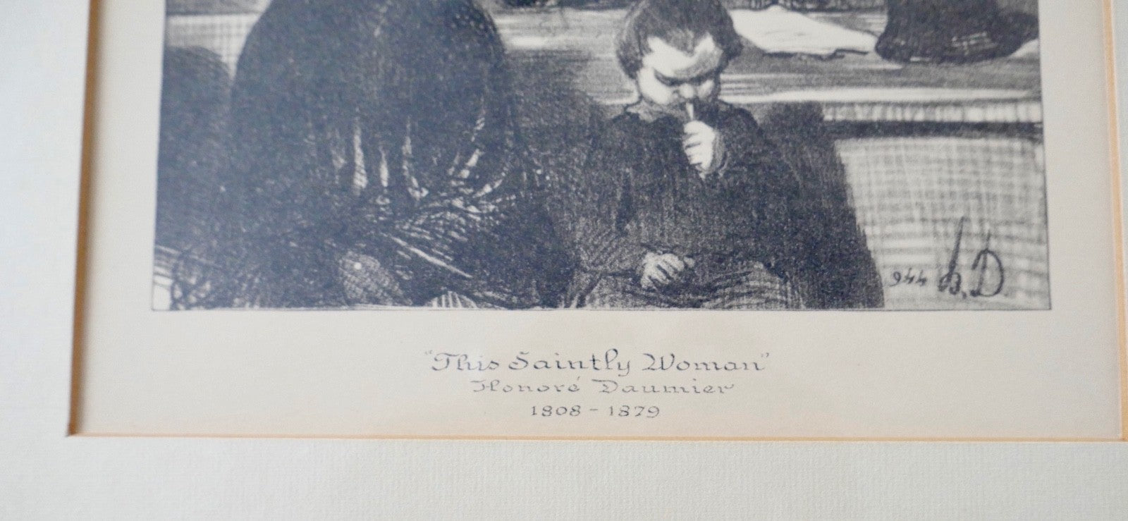 Honoré Daumier Lithographie This Saintly Woman 1846 gerahmt