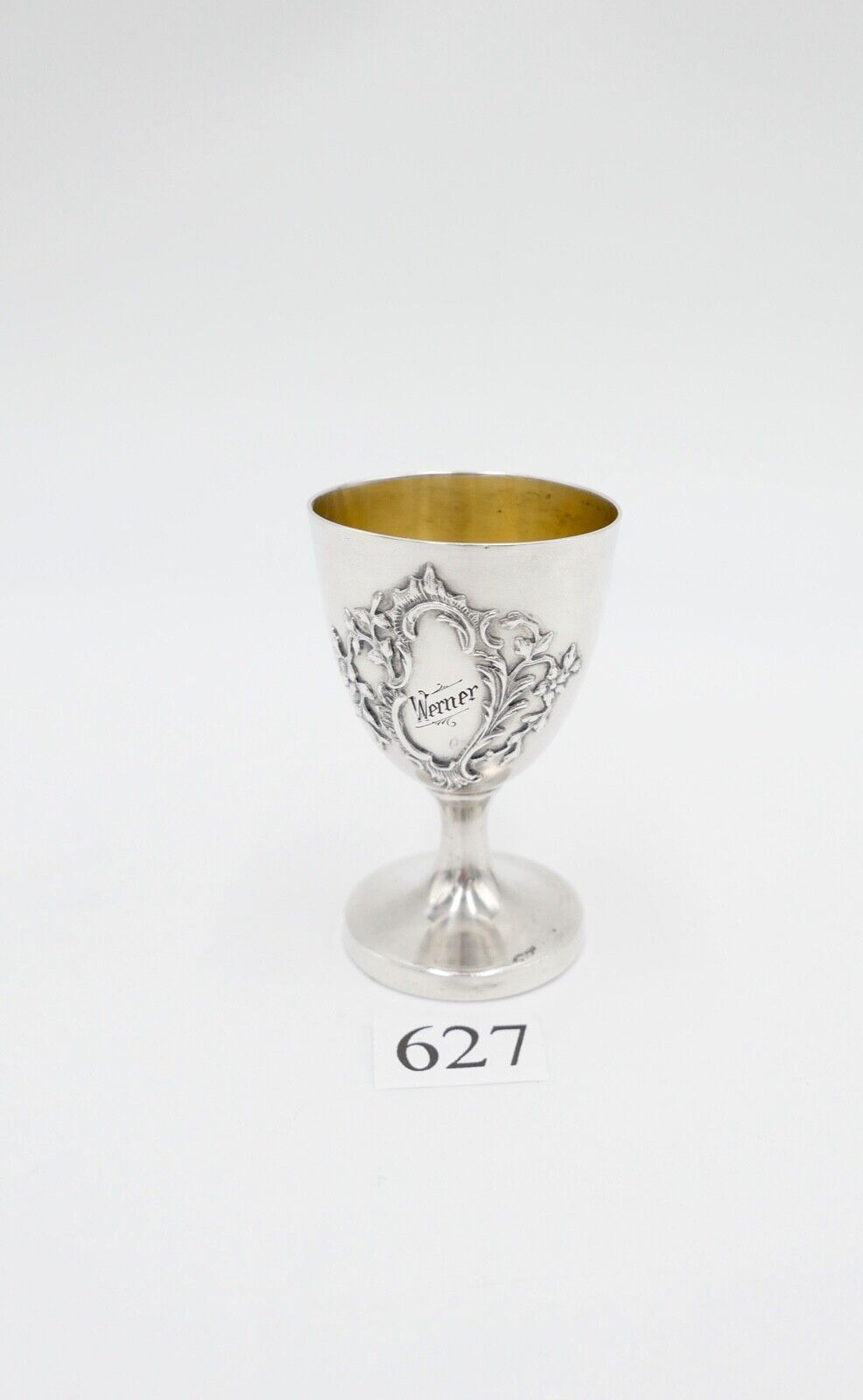 Martin Mayer 800 Silber Jugendstil um 1900 Becher Schnapsbecher Werner vergoldet