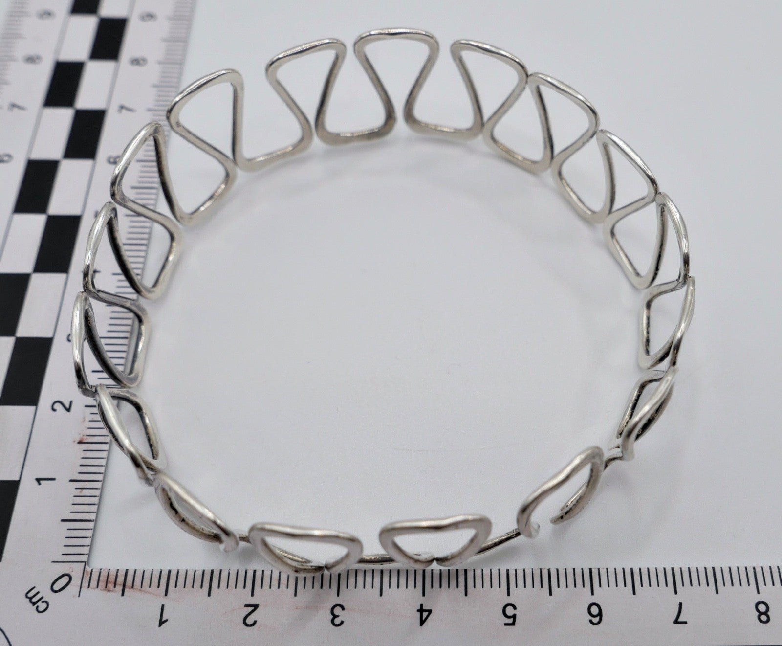1960er Vintage feiner formbarer Armreif Silber 835 Wellen Muster E/P Armband