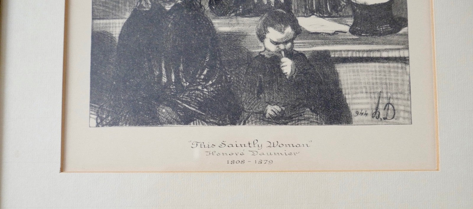 Honoré Daumier Lithographie This Saintly Woman 1846 gerahmt