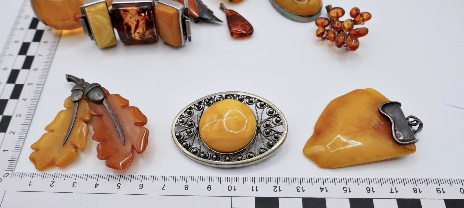 Großes Konvolut Bernstein Schmuck Silber Anhänger Brosche Armband Butterscotch