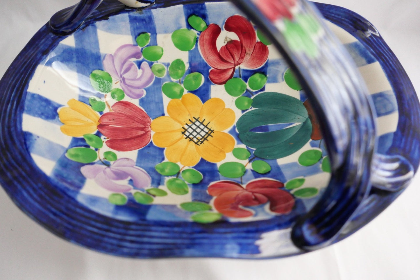 Villeroy & Boch Dresden Tegernsee Henkelkorb Keramik handbemalt Blumenkorb 31 cm