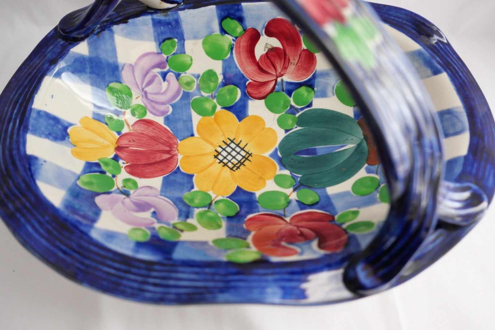 Villeroy & Boch Dresden Tegernsee Henkelkorb Keramik handbemalt Blumenkorb 31 cm