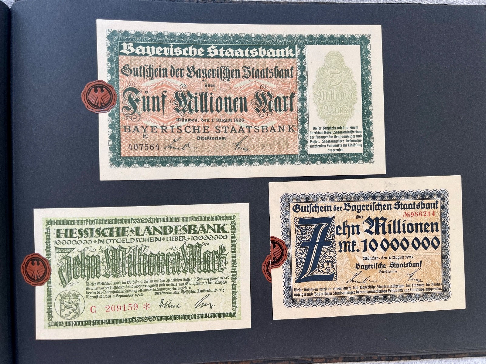 Album  116x Inflation Geldscheine Ro. Banknoten Mark Reichsbahn Mrd Mio UNC