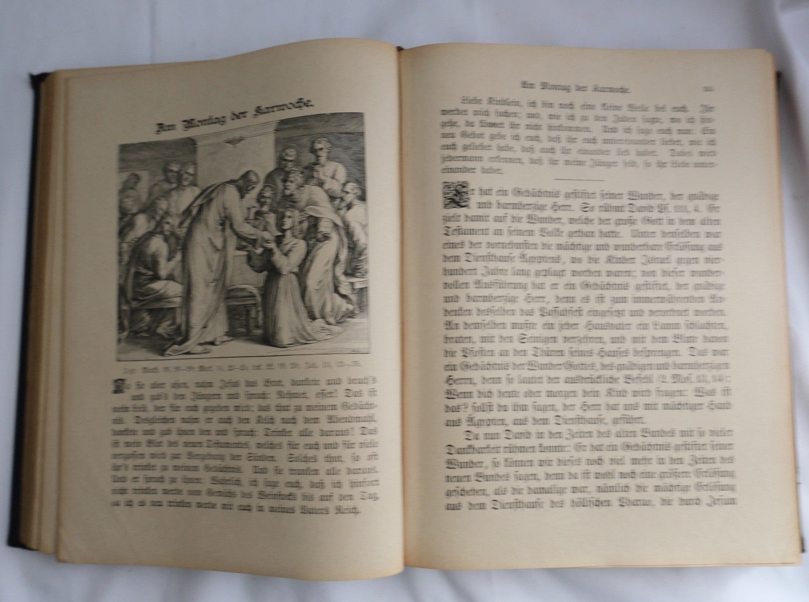19. Jh  Evangelisches Haus-Predigtbuch Prachteinband Goldprägung Bibel Enßlin