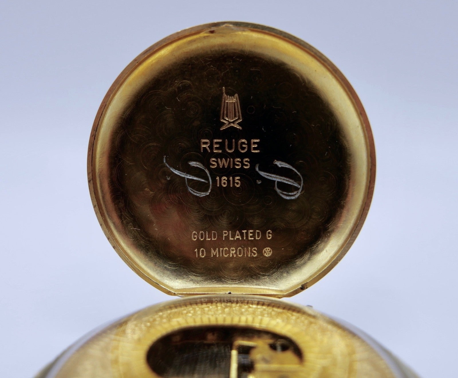 Reuge 1615 Musik Spieluhr Taschenuhr Gold Plated 17 Jewels Melodie Swiss Made