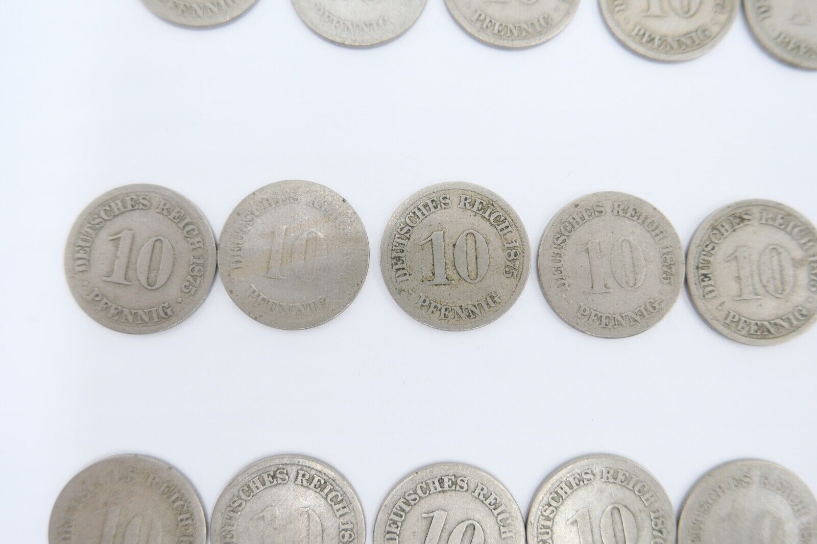 63x 10 Reichspfennig  1873 1875 1876 1888 Jäger J.4 s-ss