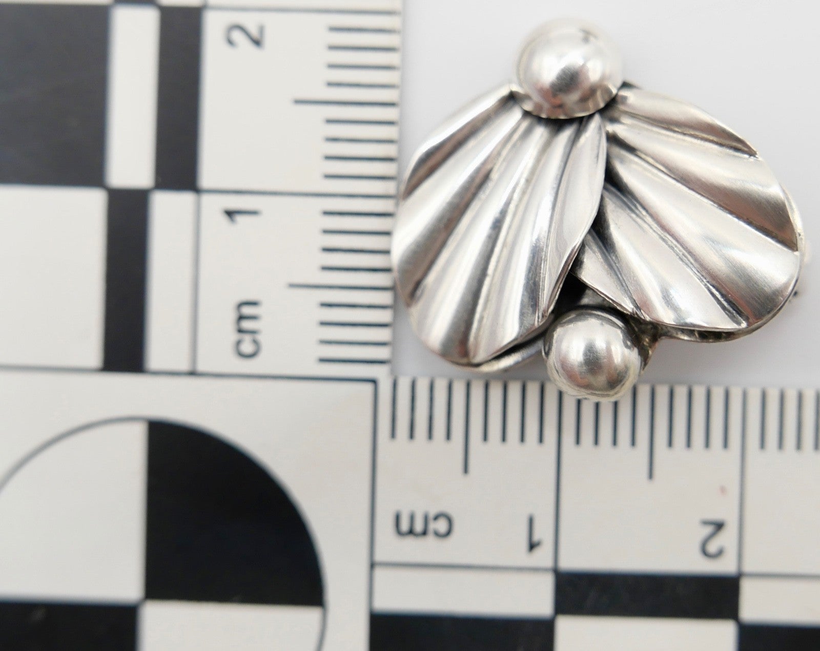 60er florale Ohrclips Ohrringe Denmark M.S. 925 Sterling Silber Max Standager