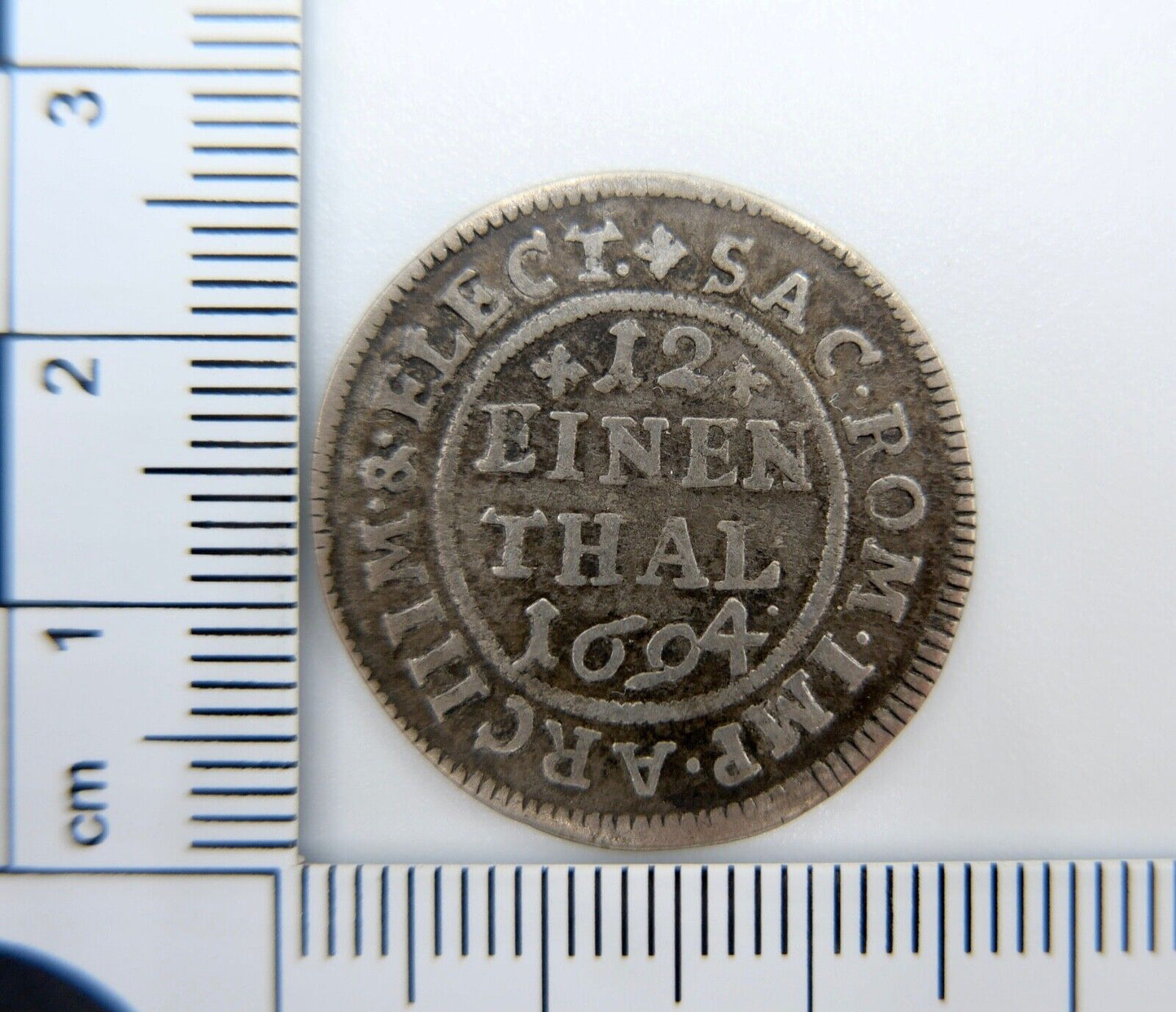 Sachsen 1/12 Taler 1694 Johann Georg IV. Silber in ss