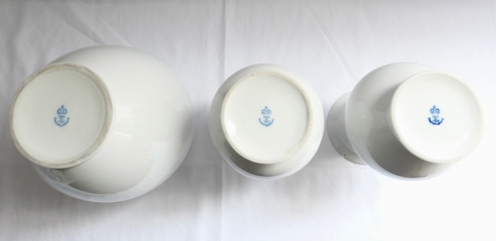 3x Ludwigsburg Porzellan Vasen Vase in weiß