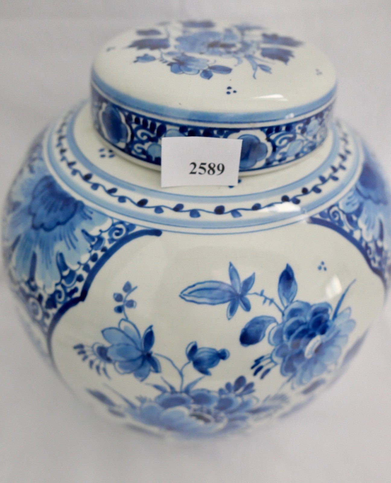 altes Deckelgefäß Ingwertopt Delft 1924 Maler AB