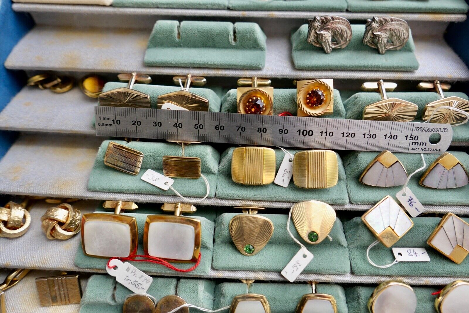 Konvolut SILBER & VERGOLDET Manschettenknöpfe Juwelierauflösung NEU 32 Stück - Antikhandel-Stuttgart