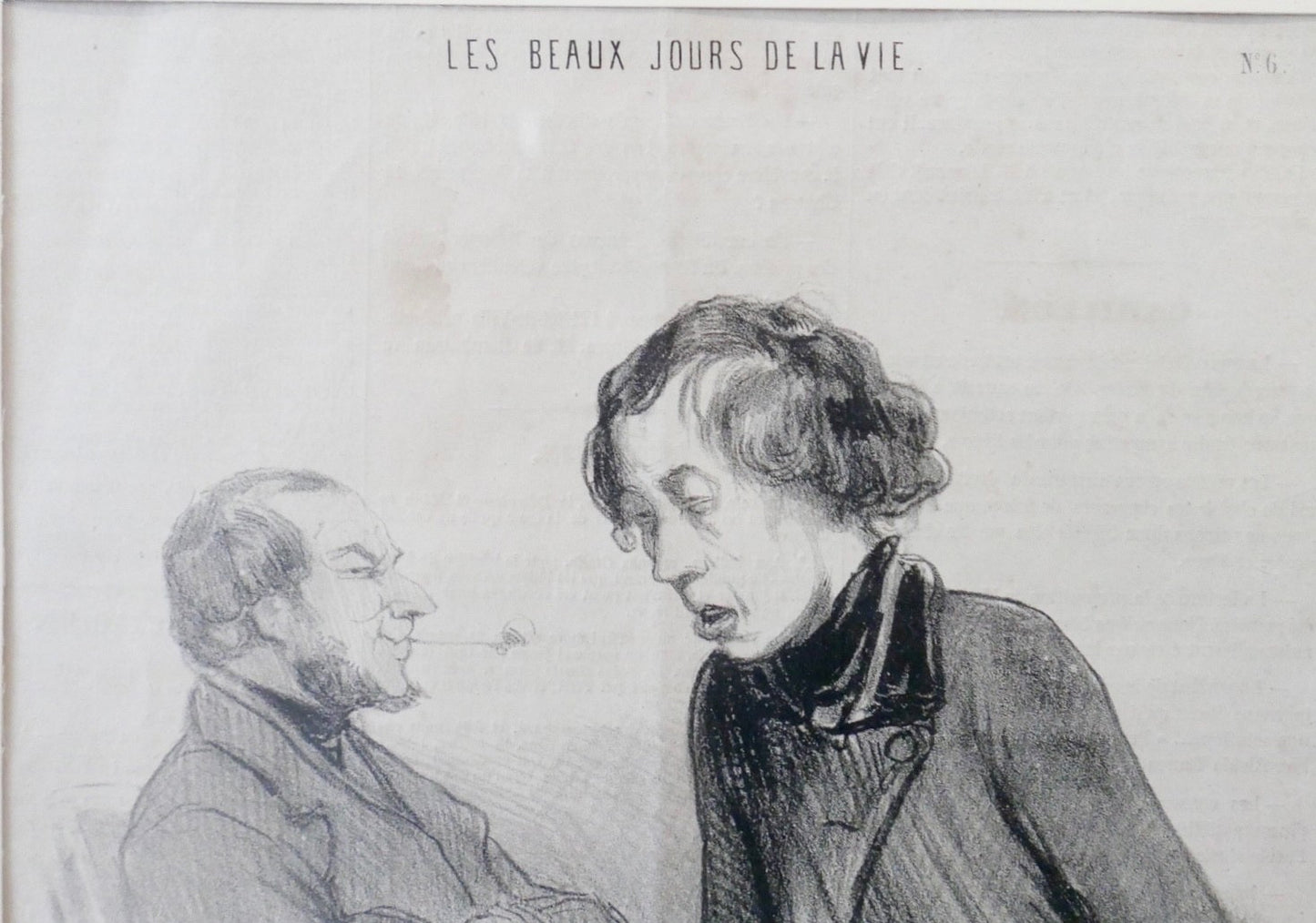 Honore Daumier Lithographie Le Premier Essai de Pipage (1844)