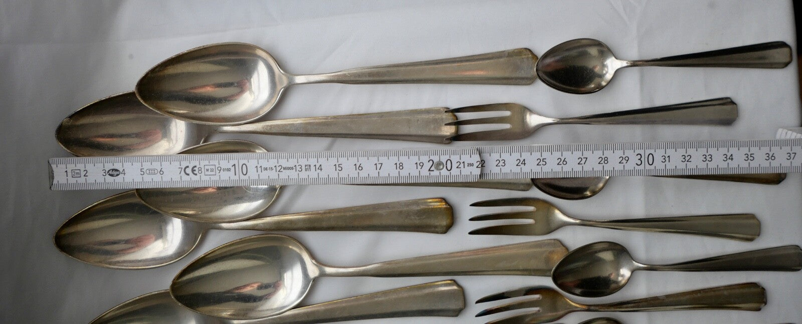 80 Teile WMF 1900 Hammerschlag 90er versilbert Gabel Messer Löffel