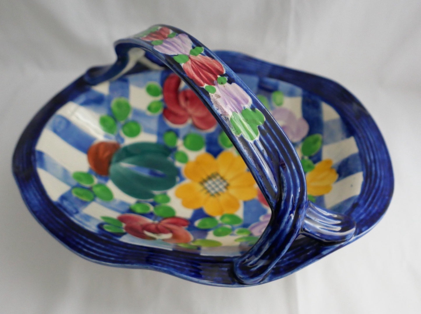 Villeroy & Boch Dresden Tegernsee Henkelkorb Keramik handbemalt Blumenkorb 31 cm