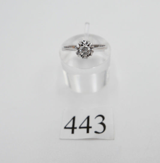 Solitär Weißgold Brillant 585 14K Damen Ring 0,21 Ct Gr. 56 SI Wesselton