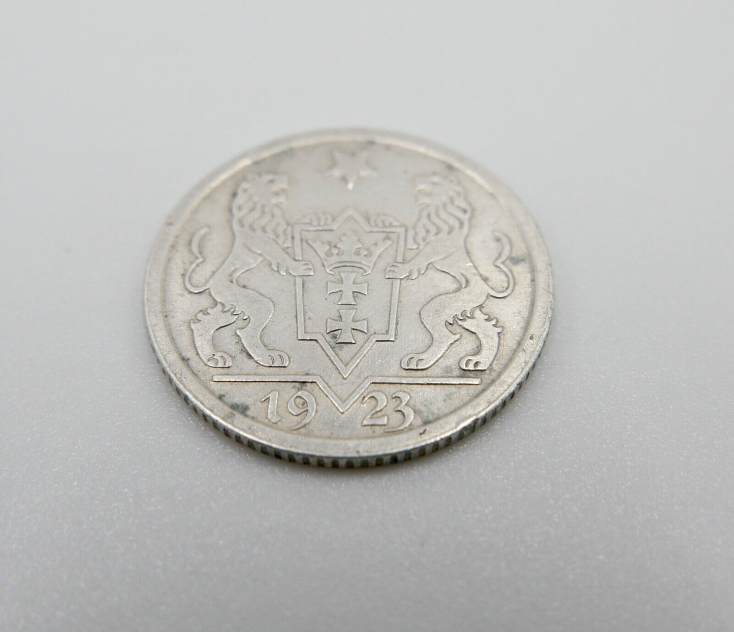 freier Stadt Danzig 1 Gulden Silber Münze 1923 Jäger D 7