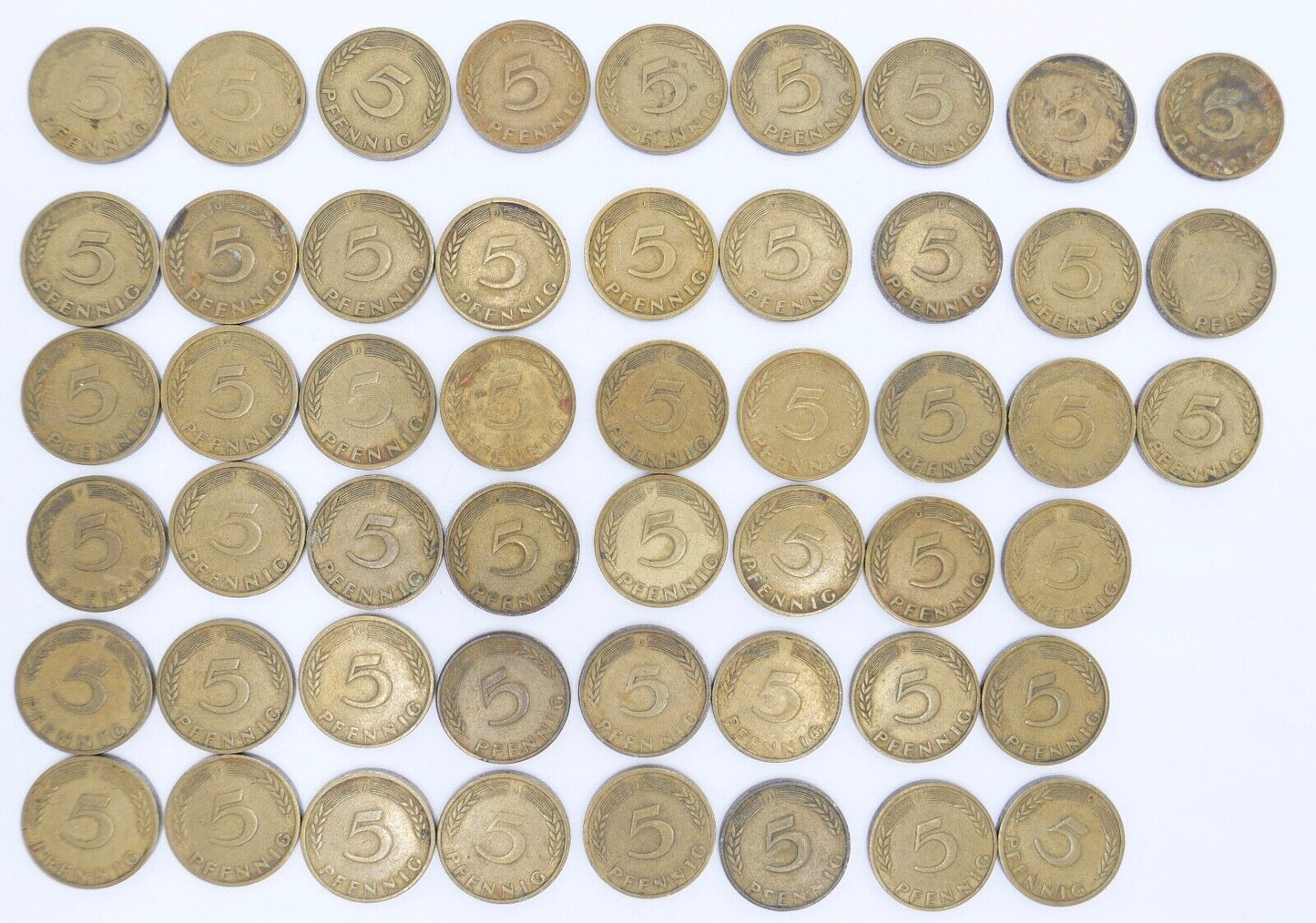 51x 5 Pfennig 1949 D F G J Jäger J. 377 s-vz