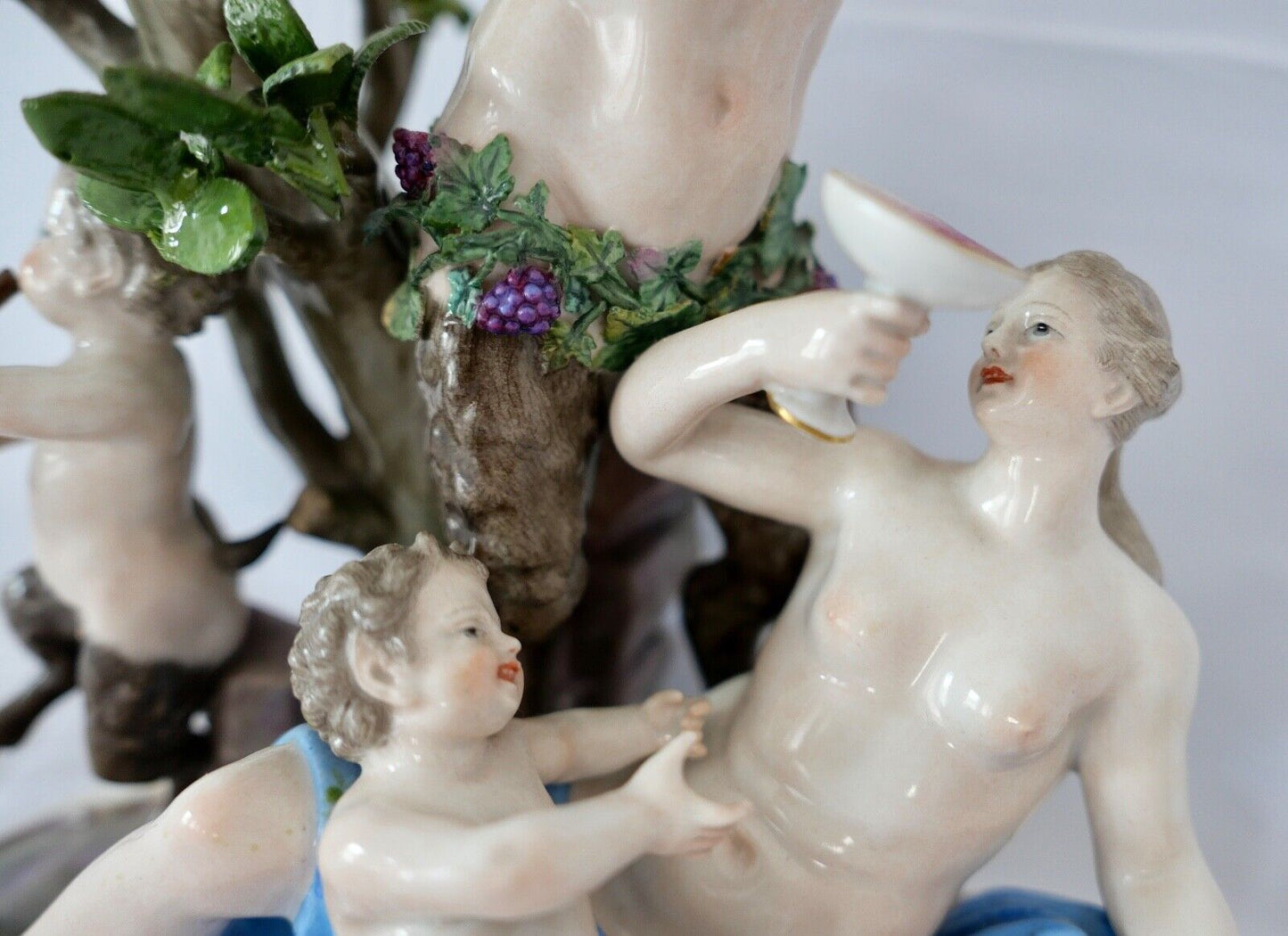 1830 Meissen Figurengruppe 1. Wahl Bacchus & Diana D63   51 46 Zertifikat 24cm