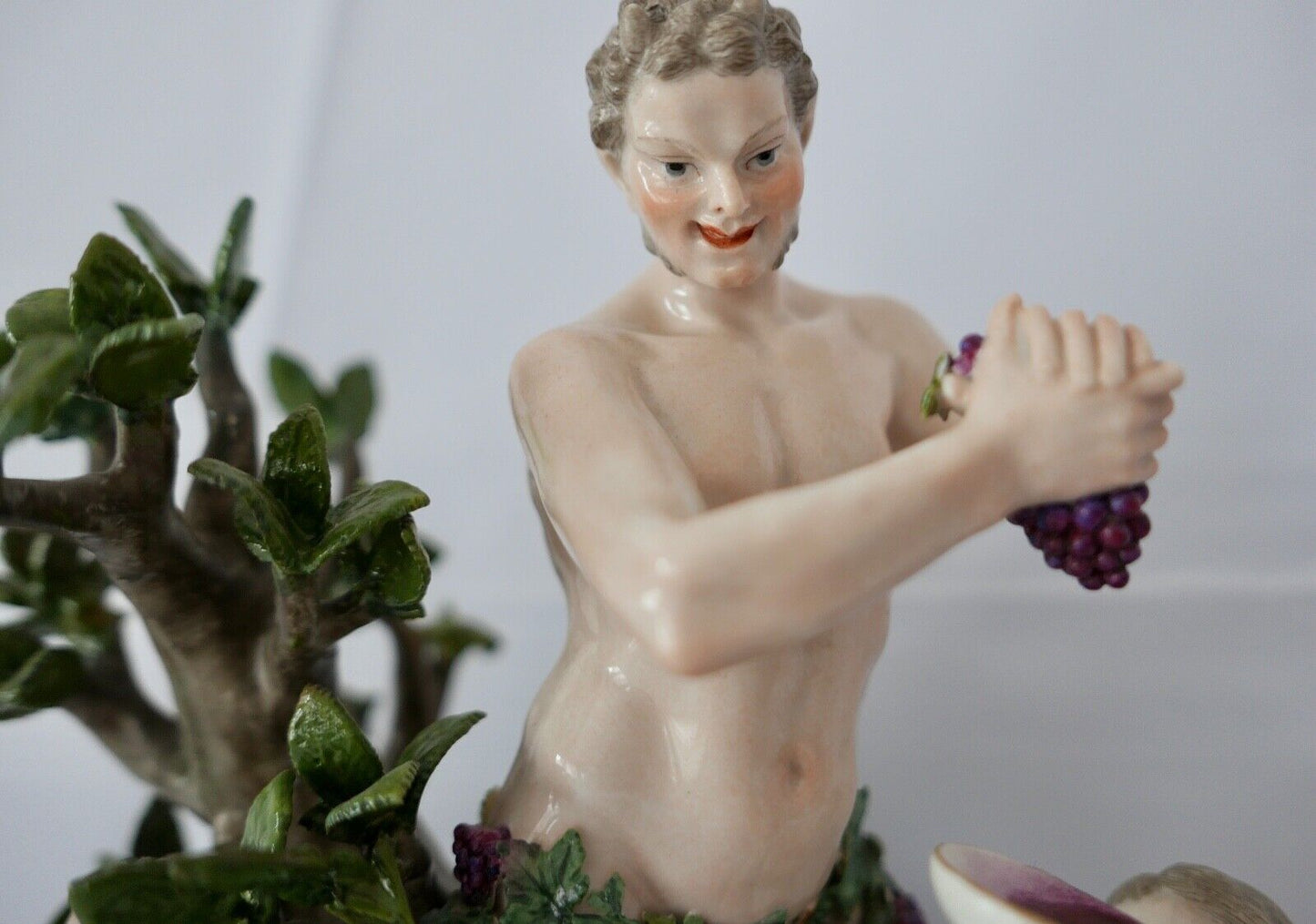 1830 Meissen Figurengruppe 1. Wahl Bacchus & Diana D63   51 46 Zertifikat 24cm