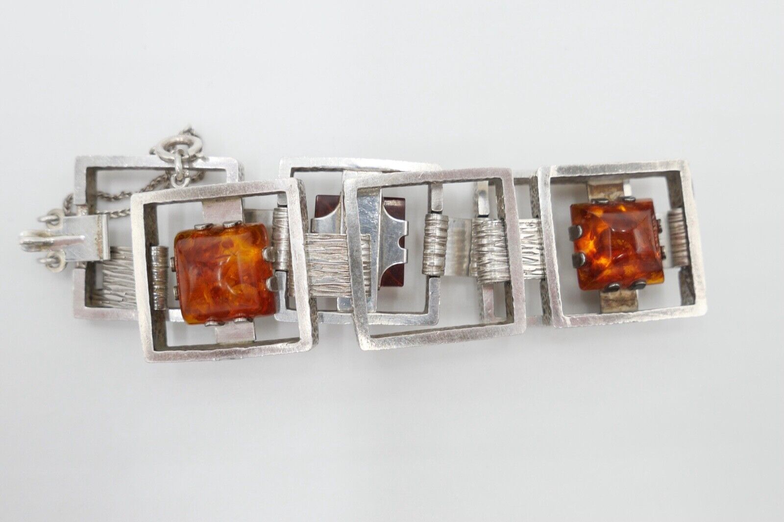 vinatge FISCHLAND Bernstein Armband 58,6 gr silber 835 Amber  