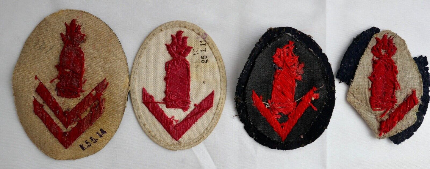 Posten 4x Ärmelabzeichen Kriegsmarine Sonderausbildung WK2 WW2 Geschützführer - Antikhandel-Stuttgart