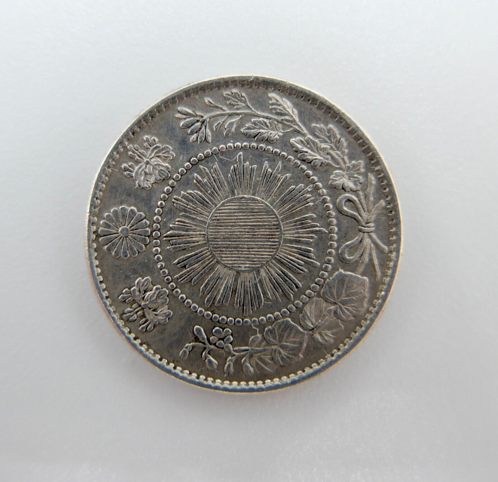 10 Sen Japan Münze 1870 Silber 800 in vz+