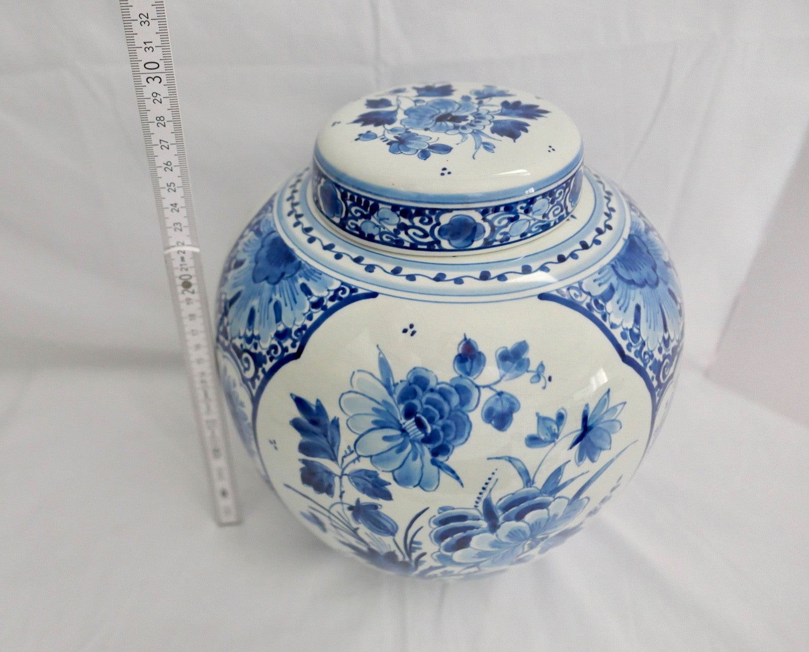 altes Deckelgefäß Ingwertopt Delft 1924 Maler AB