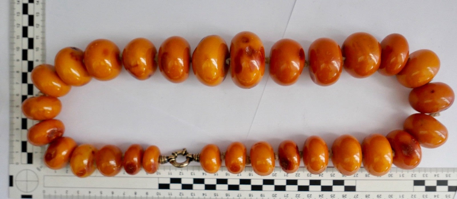 XXL butterscotch Bernsteinkette Kugeln 449 Gramm Pressbernstein 925 Silber