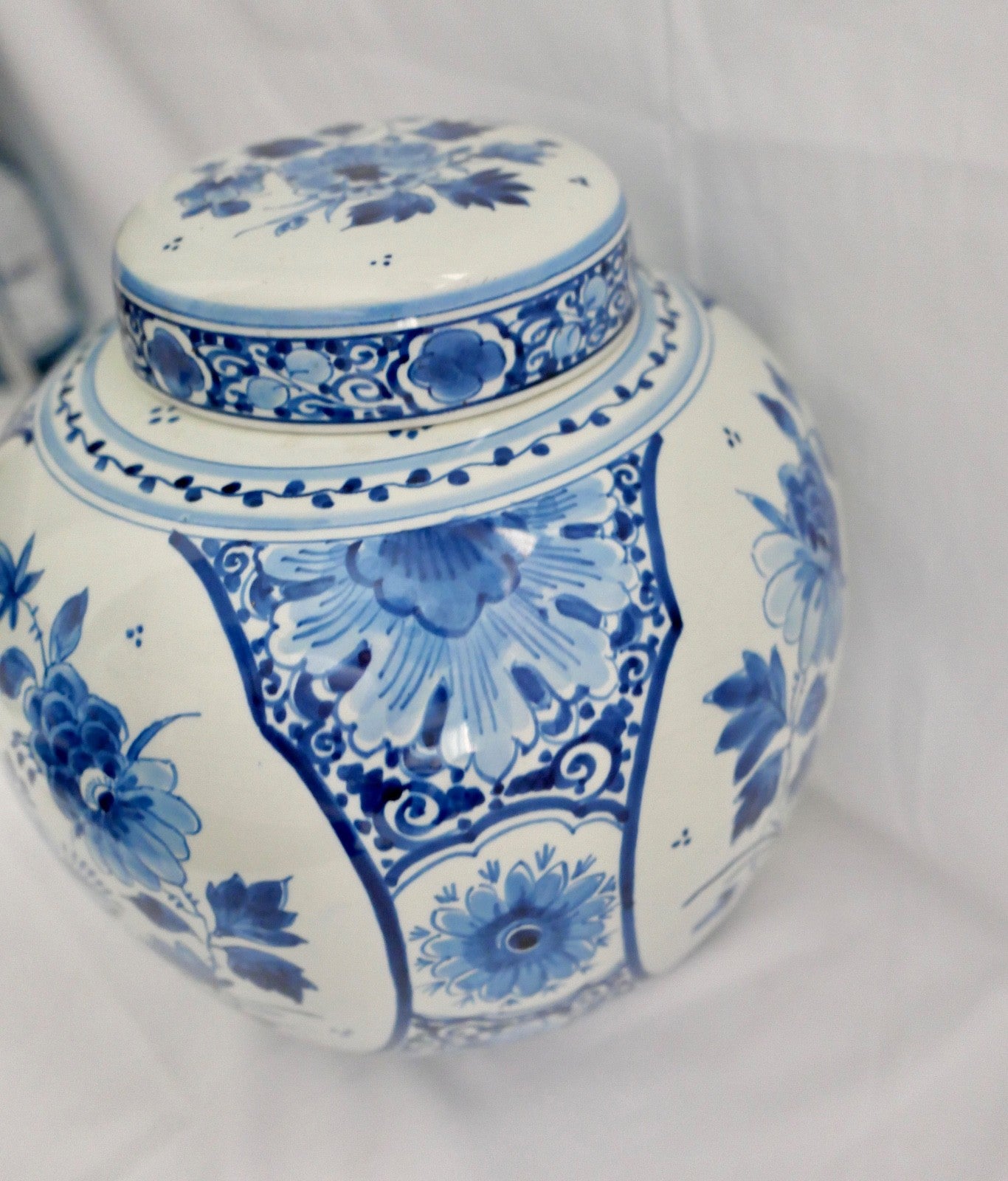 altes Deckelgefäß Ingwertopt Delft 1924 Maler AB