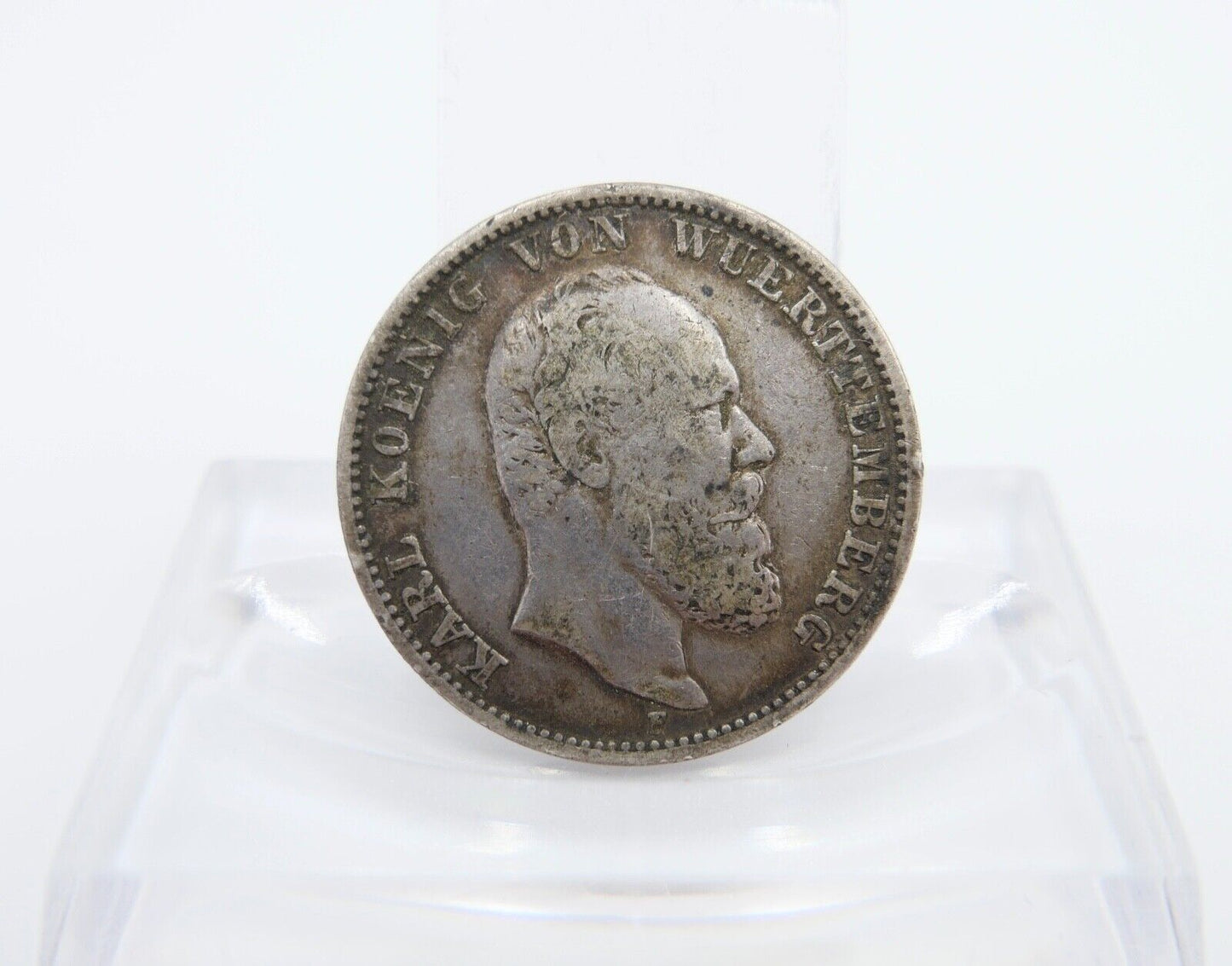 2 Mark 1877 F Silber ss - vz " Karl König von Württemberg " Jäger J.172