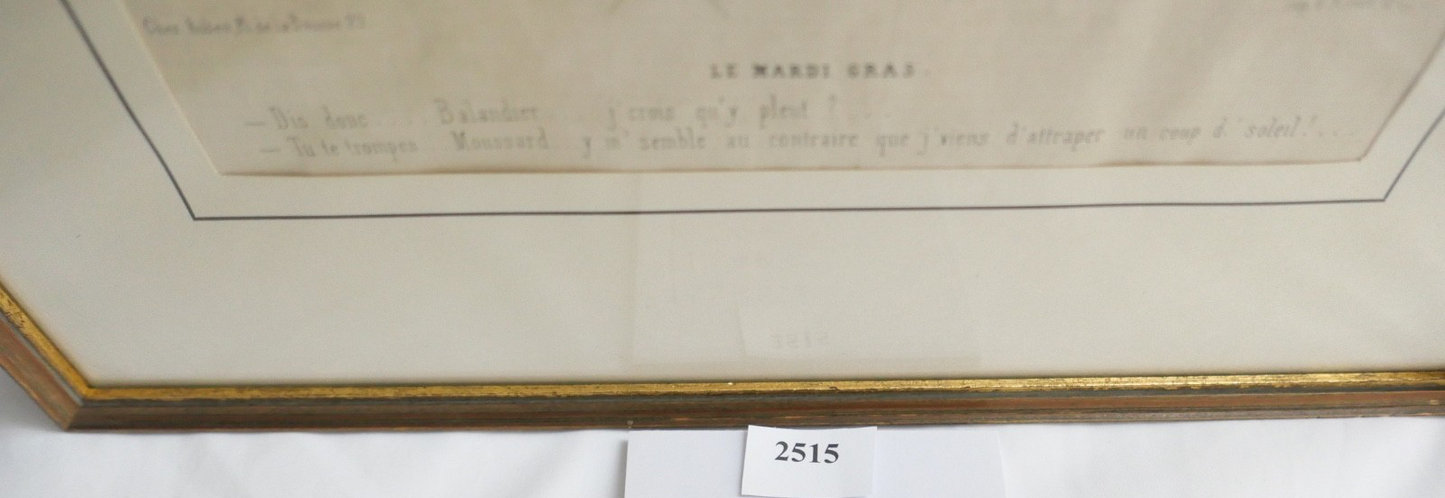 Honore Daumier Orig. Lithographie Le Mardi Gras (1844)