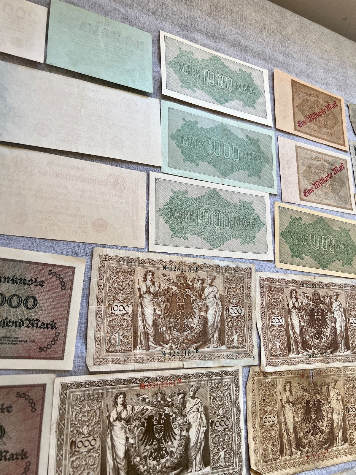 Posten 58x Inflation Geldscheine Banknoten Mark UNC dt. Reich Ro. 36 63 84 usw.