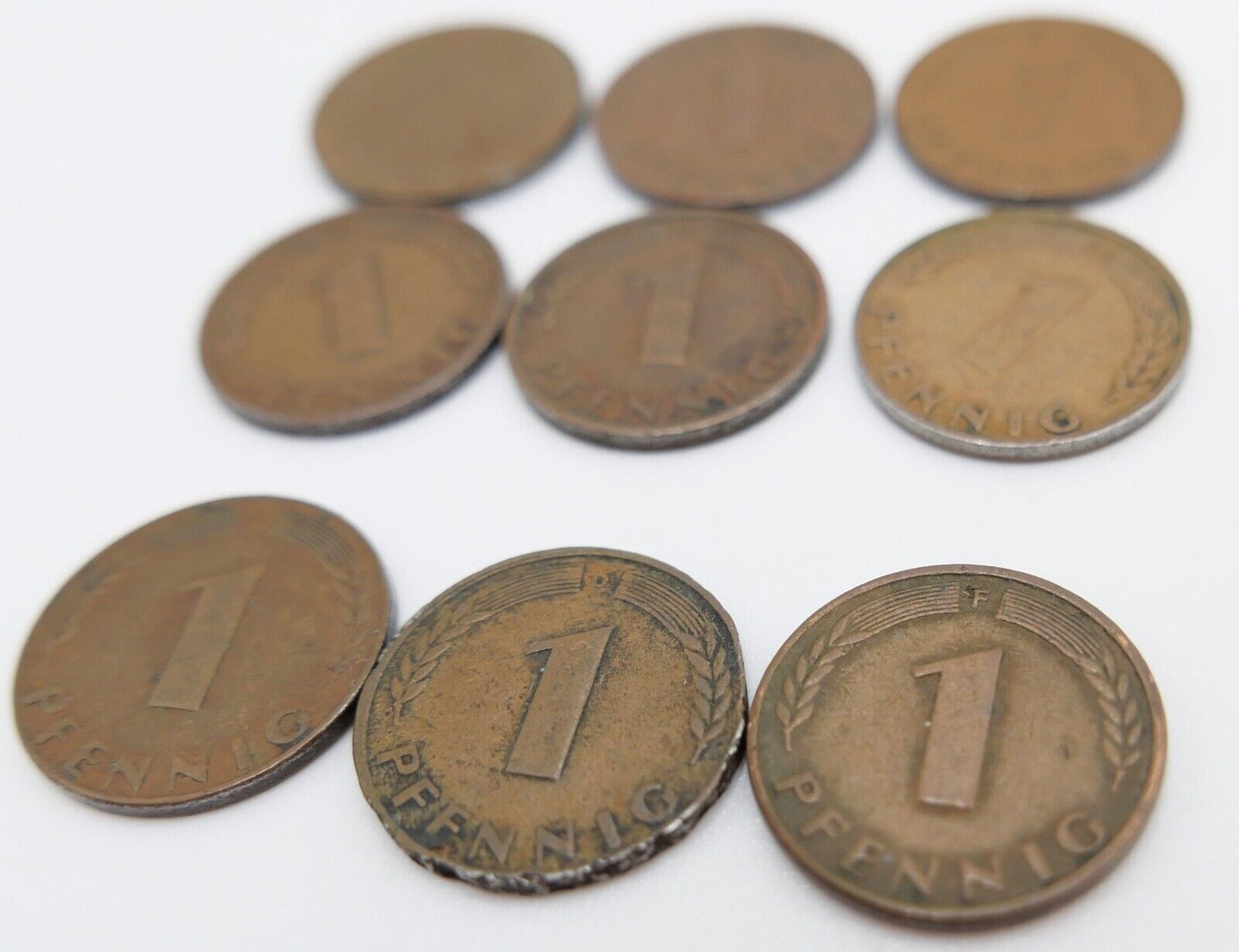 Posten LOT 1 9x 1 Pfennig 1948 & 1949 Jäger J. 376