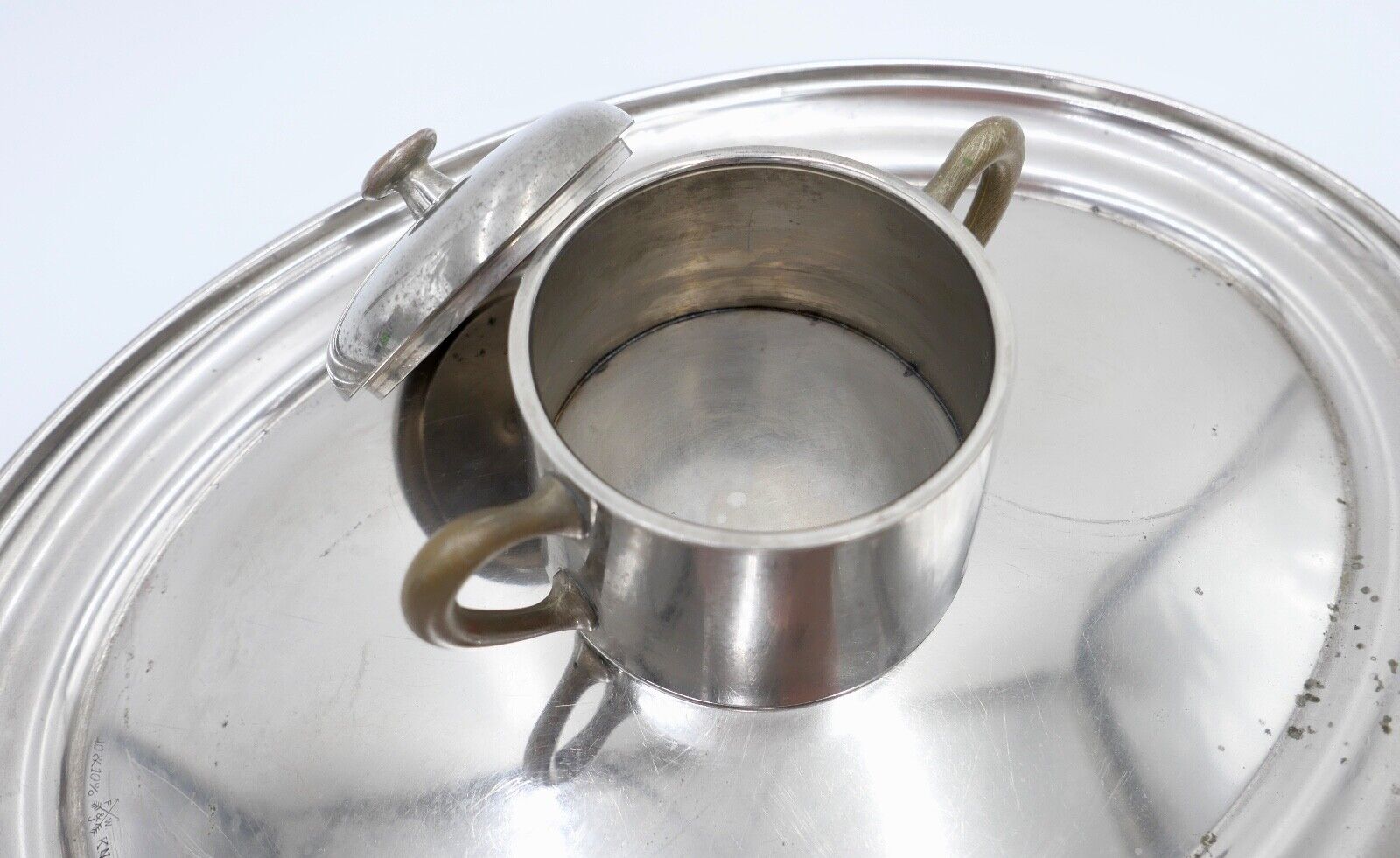 Jugendstil um 1900 Kaffee Tee Service FLEITMANN & WITTE 10/10% Chrom Nickel FW&J