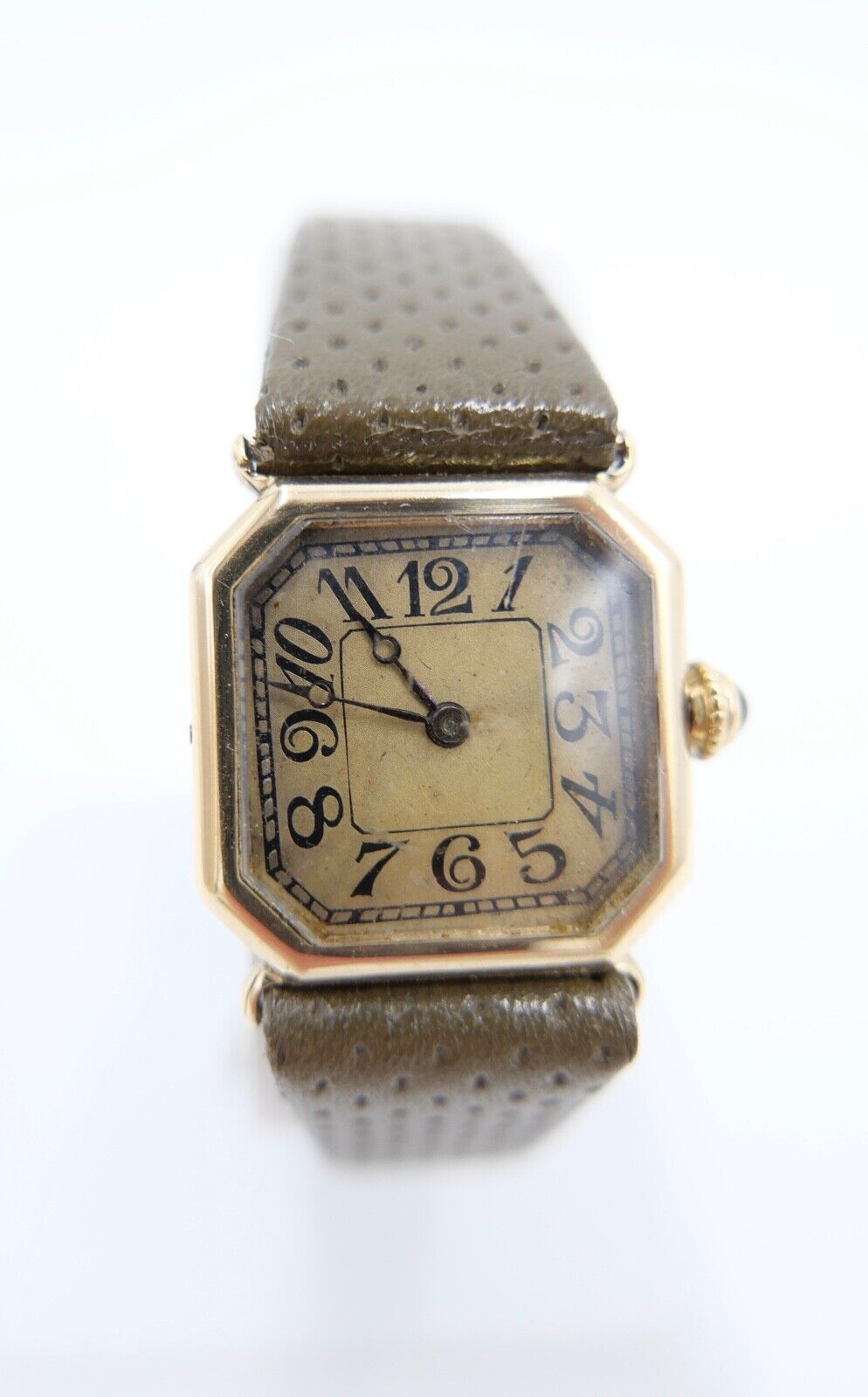 1930er Herren Damen Uhr Henry Blank & Co and Cresarrow USA 585 14K Gold Saphire