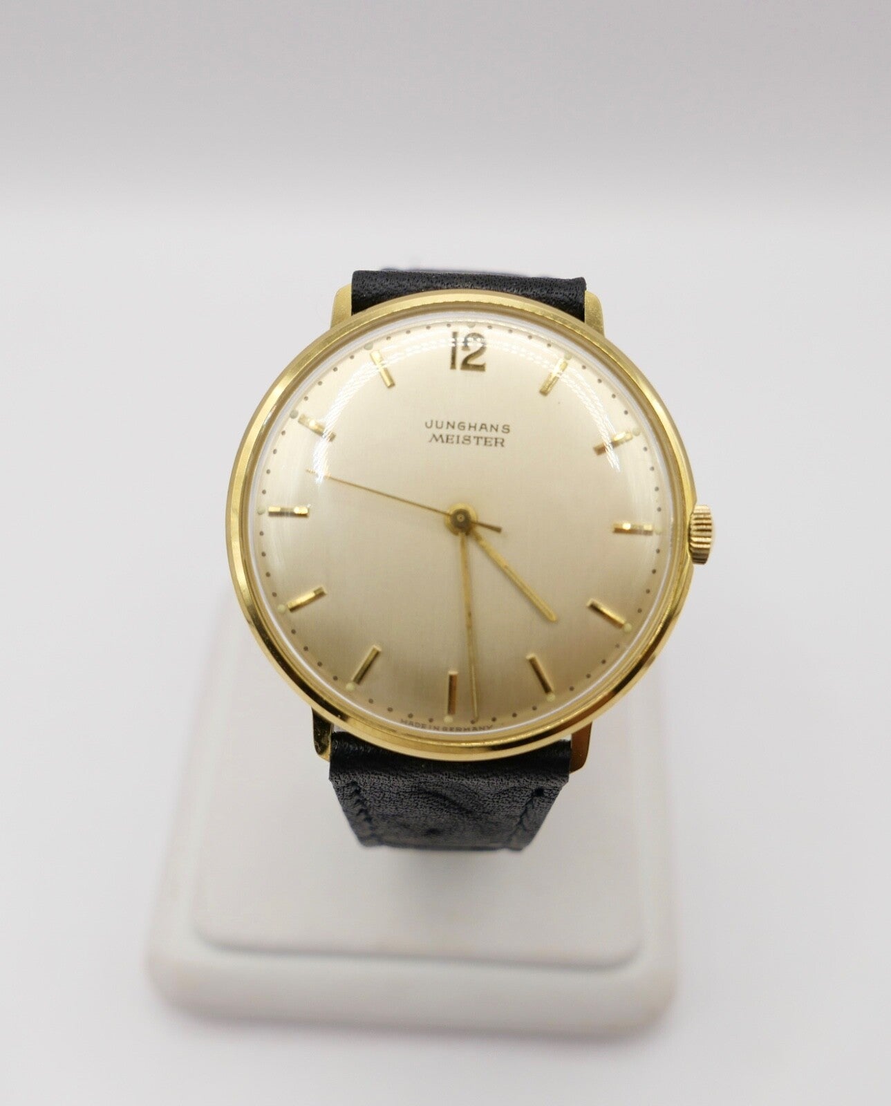 1960er Klassische JUNGHANS Meister Herrenuhr Cal.684 neu Lederarmband Handaufzug