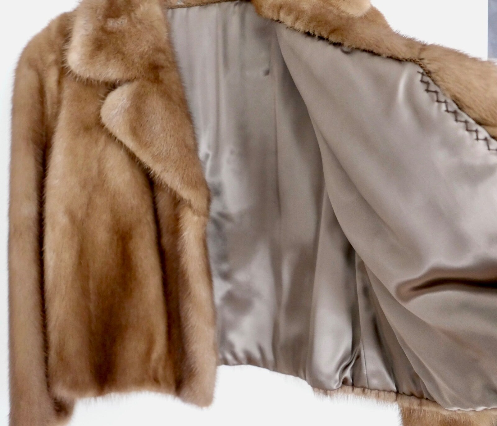 Nerz Pelz Jacke Jäckchen coat braun Größe 38-40